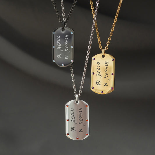 Personalized Latitude Longitude Necklace – Custom Engraved Jewelry