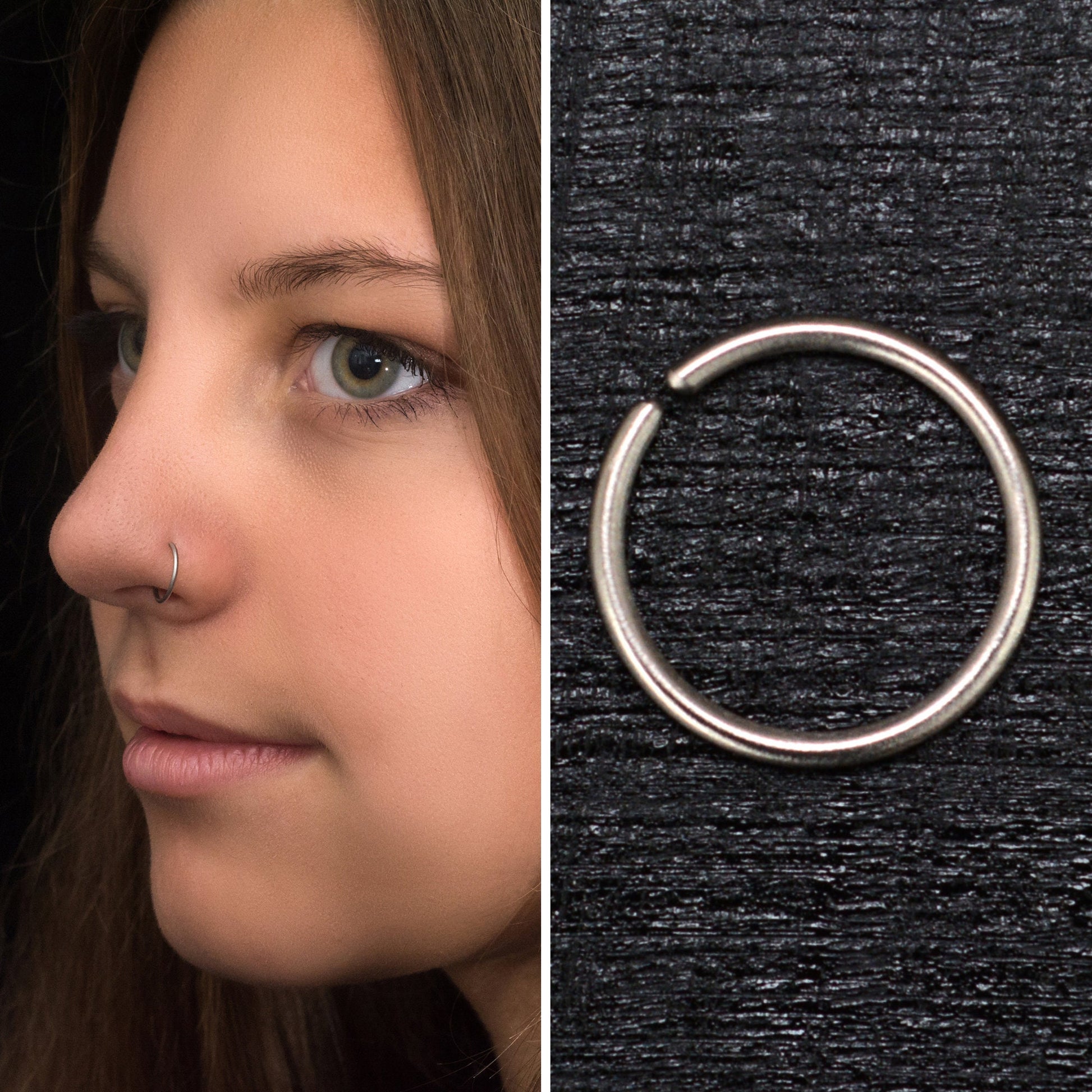 Implant Grade Titanium Nose Hoop - TitaniumFashion