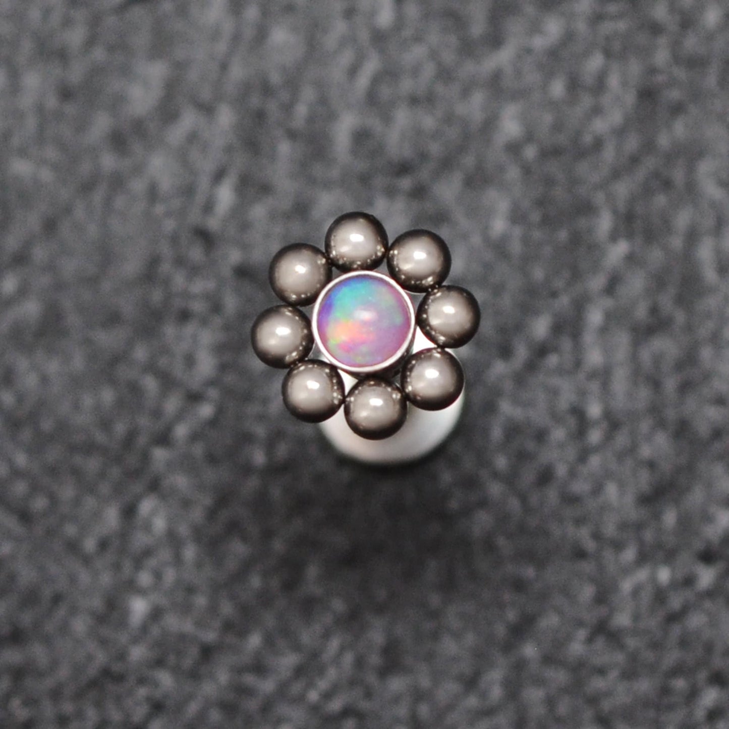 Opal Tragus Stud Surgical Steel - TitaniumFashion