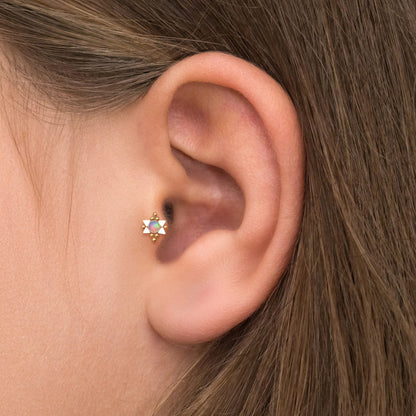 Opal Cartilage Piercing Surgical Steel - TitaniumFashion