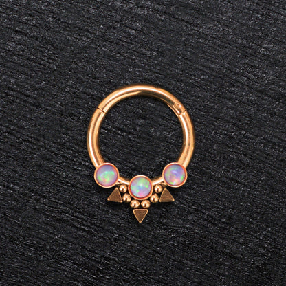 Opal Septum Ring Surgical Steel - TitaniumFashion