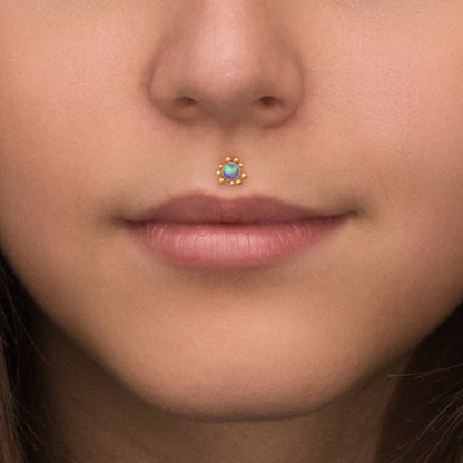 Lip Ring Opal - TitaniumFashion