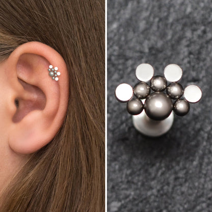 Flat Back Cartilage Earring Stud Surgical Steel - TitaniumFashion