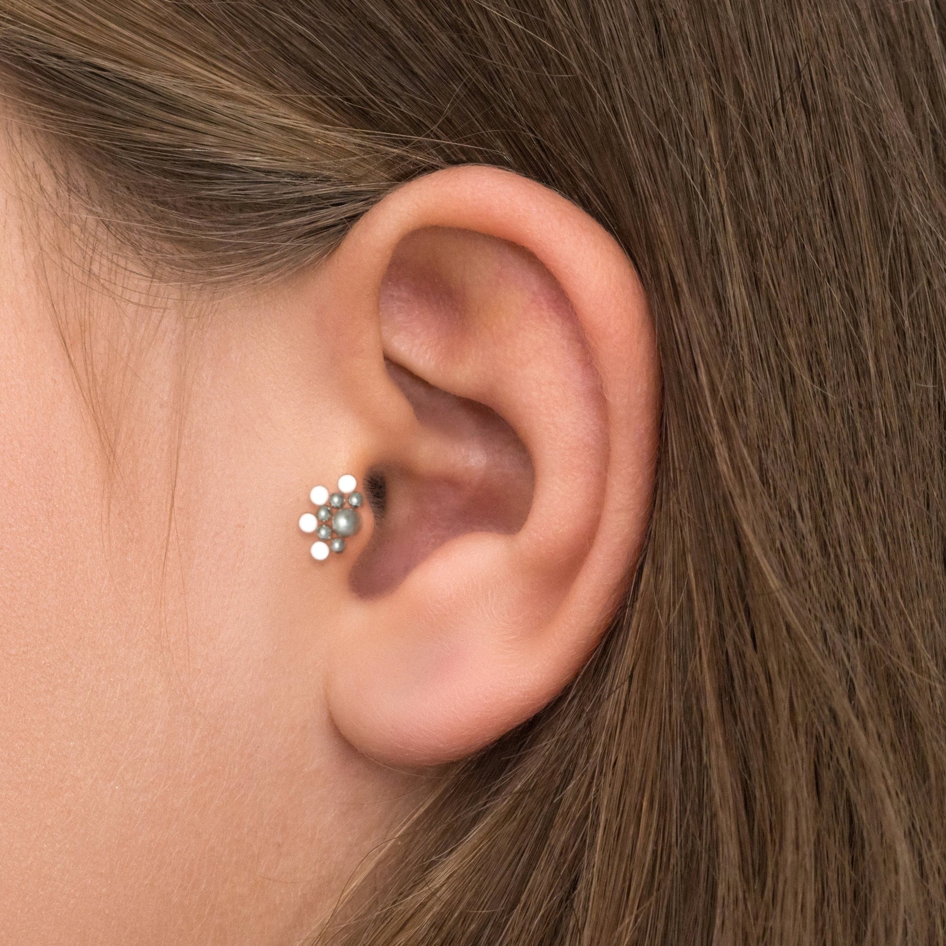 Flat Back Cartilage Earring Stud Surgical Steel - TitaniumFashion