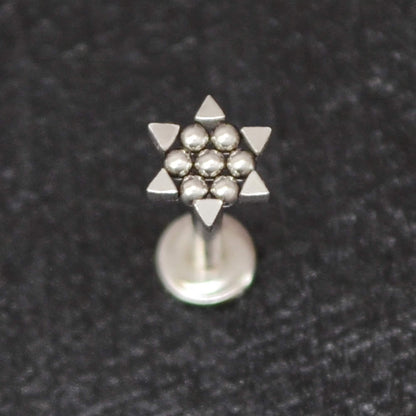 Surgical Steel Lip Ring - TitaniumFashion