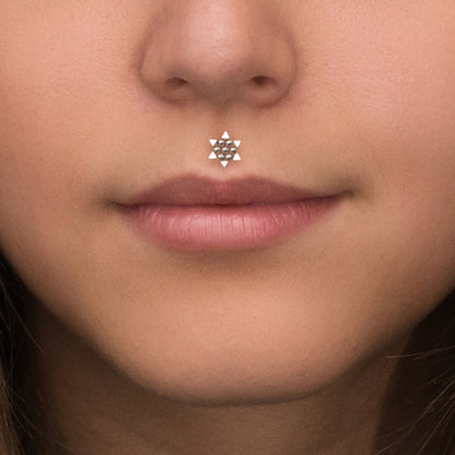 Surgical Steel Lip Ring - TitaniumFashion