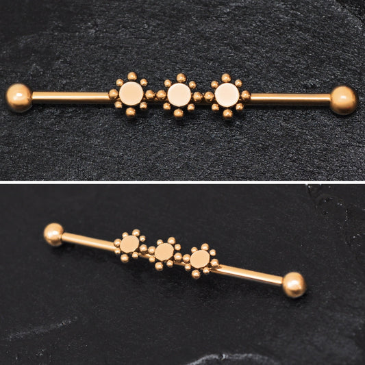 Surgical Steel Industrial Barbell 14g - TitaniumFashion