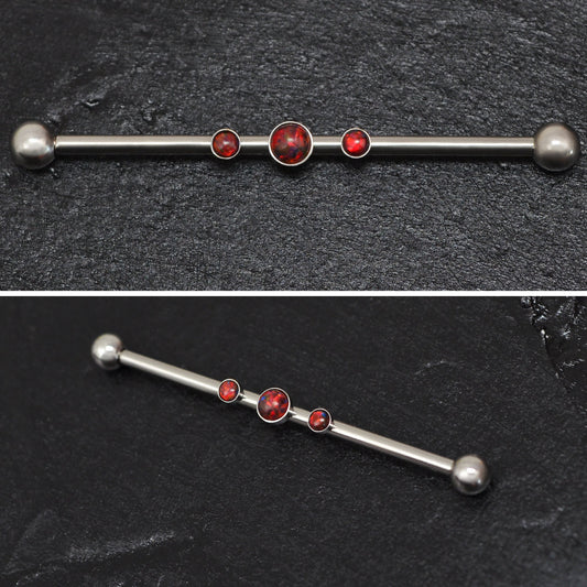 Surgical Steel Industrial Barbell 14g - TitaniumFashion