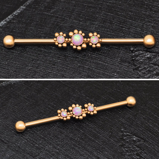 Surgical Steel Industrial Barbell 14g - TitaniumFashion