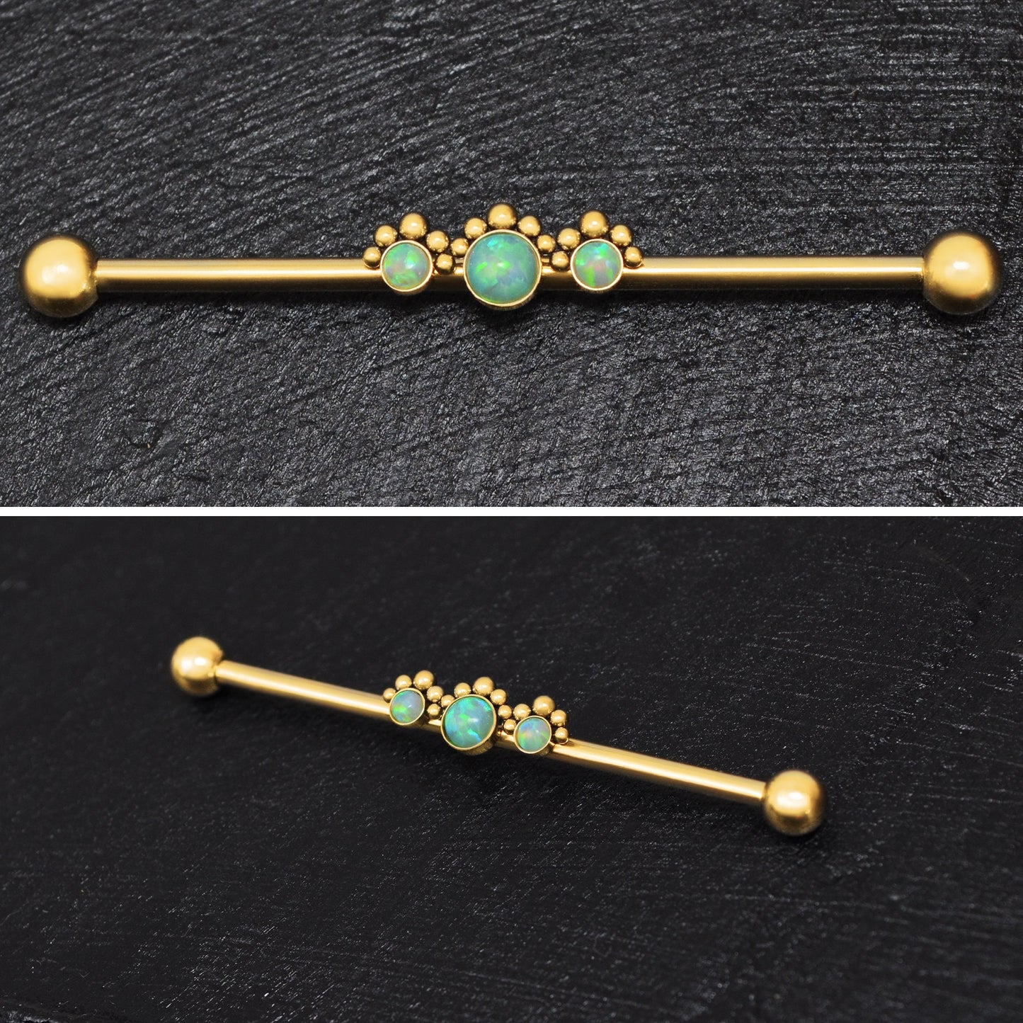 Surgical Steel Industrial Barbell 14g - TitaniumFashion