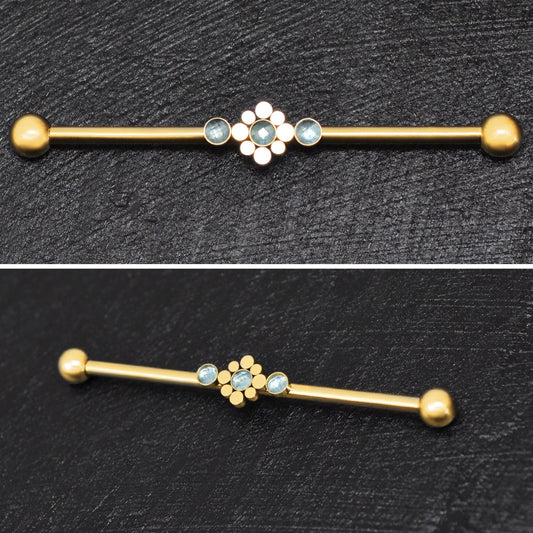 Surgical Steel Industrial Barbell 14g - TitaniumFashion