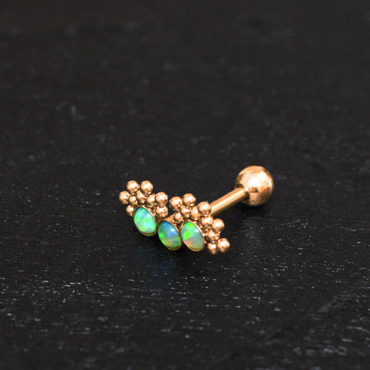 Cartilage Curved Bar Earring Surgical Steel - TitaniumFashion