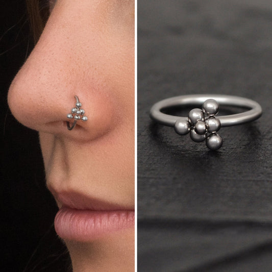 Surgical Steel Nose Ring Hoop - TitaniumFashion