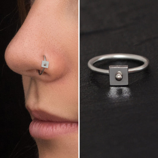 Surgical Steel Nose Hoop - TitaniumFashion