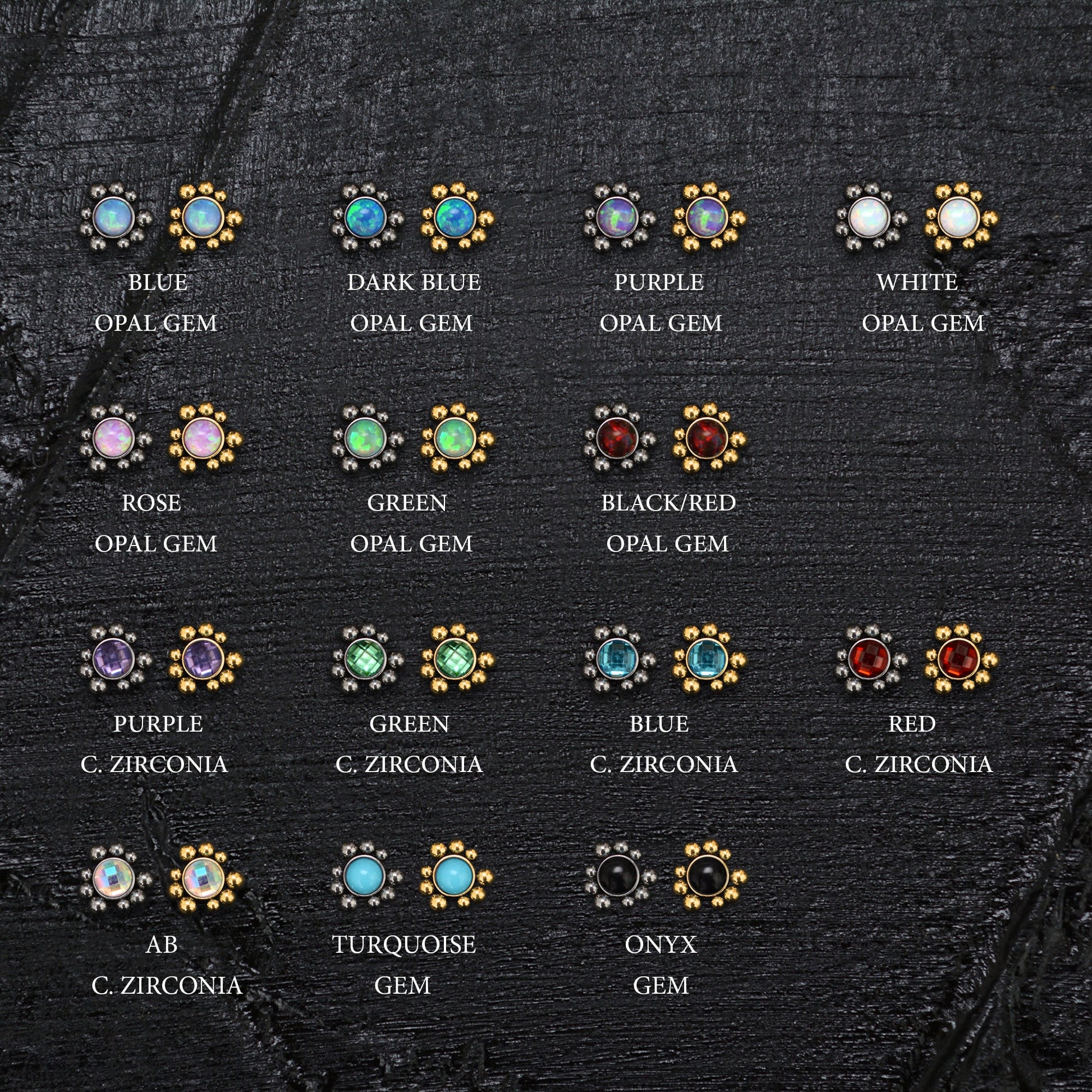 Opal Nose Stud Screw - TitaniumFashion