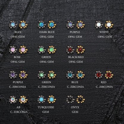 Opal Nose Stud Screw - TitaniumFashion