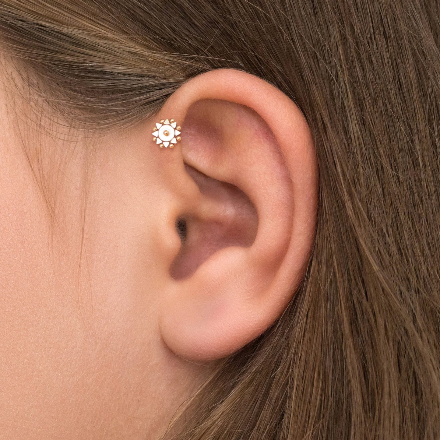 Flat Back Tragus Earring Bioflex - TitaniumFashion