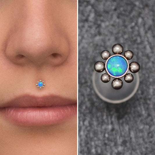 Bioflex Lip Ring Opal - TitaniumFashion