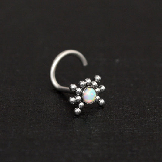 Opal Nose Bone Stud Surgical Steel - TitaniumFashion