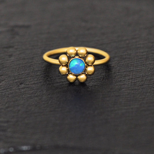 Opal Nose Jewelry Surgical Steel - TitaniumFashion