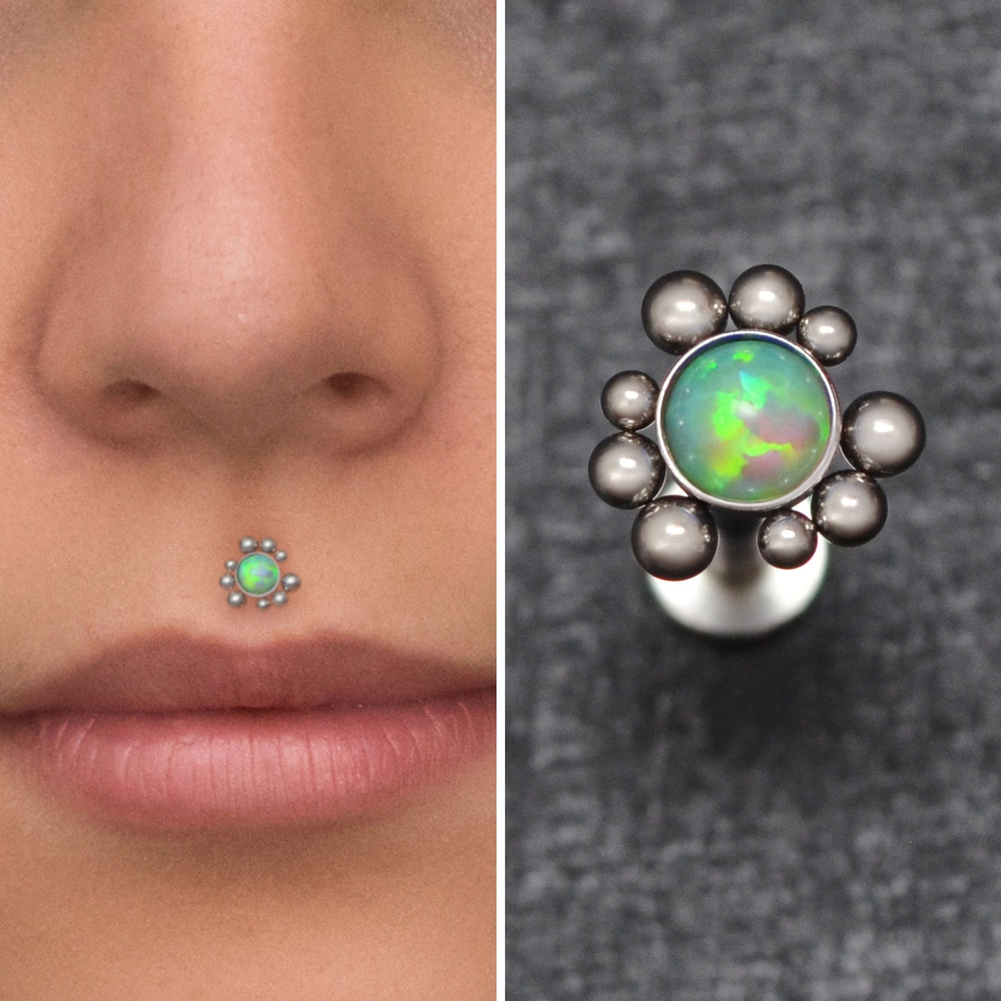 Opal Lip Labret Implant Grade Titanium - TitaniumFashion