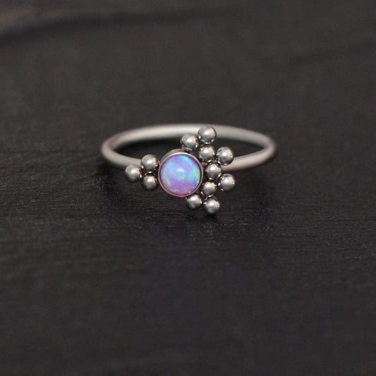 Opal Nose Ring Titanium Implant Grade - TitaniumFashion