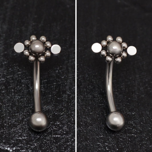 Surgical Steel Curved Barbell Piercing - TitaniumFashion