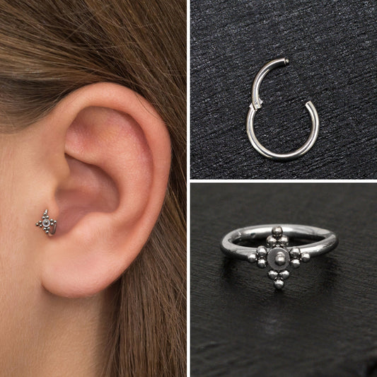 Cartilage Earring Hoop Surgical Steel - TitaniumFashion