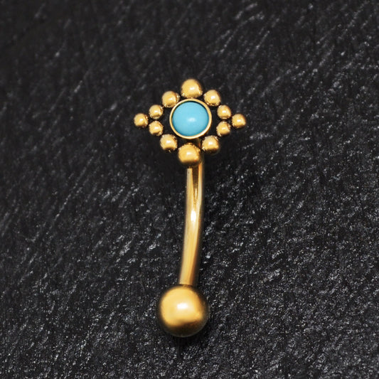 Turquoise Rook Piercing Surgical Steel - TitaniumFashion