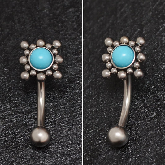 Turquoise Rook Earring Titanium - TitaniumFashion