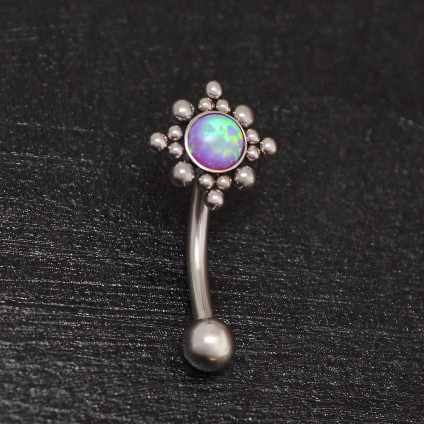 Opal Eyebrow Jewelry Implant Grade Titanium - TitaniumFashion