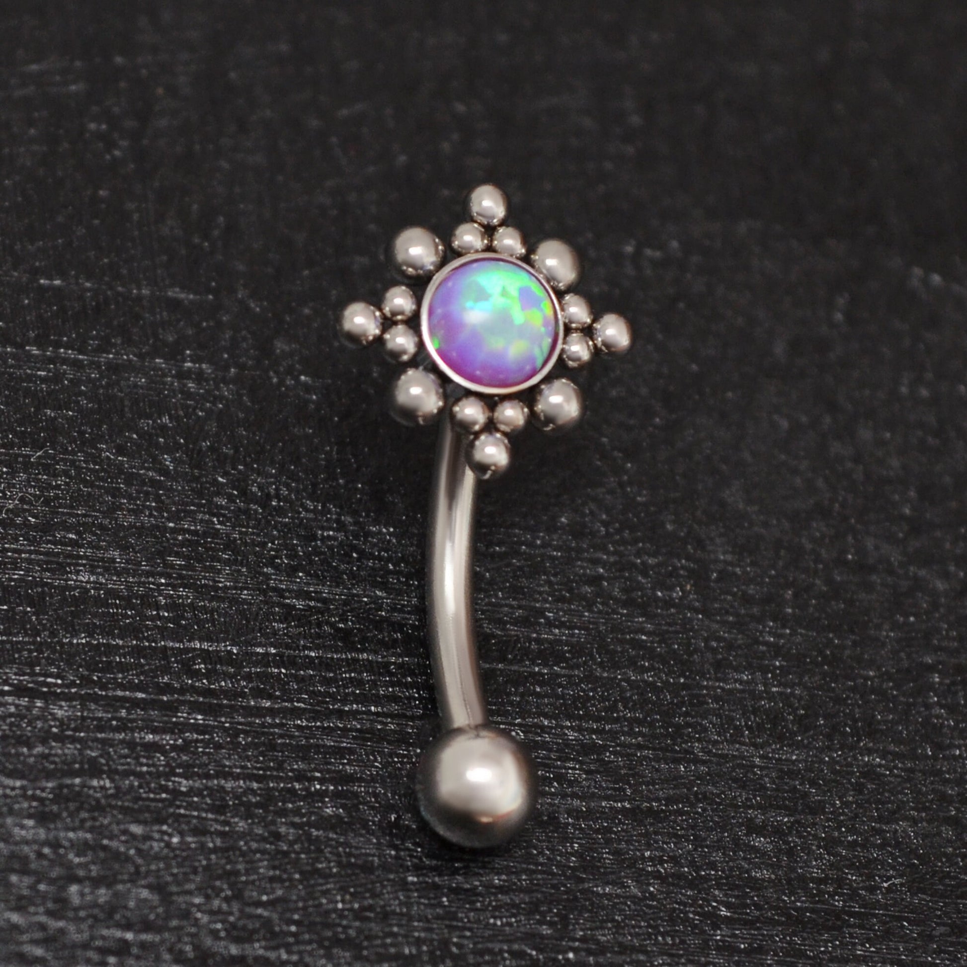 Opal Eyebrow Jewelry Implant Grade Titanium - TitaniumFashion