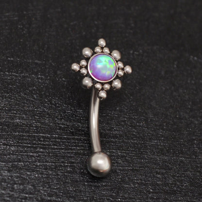 Opal Eyebrow Jewelry Implant Grade Titanium - TitaniumFashion