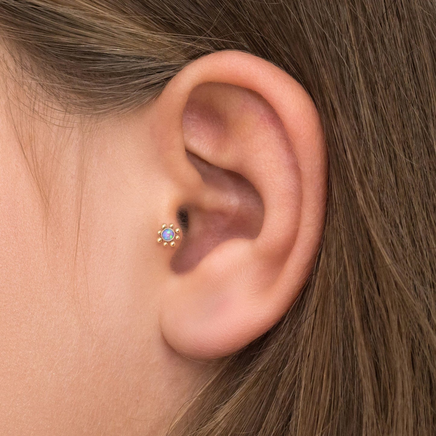 Flat Back Cartilage Earring Stud Surgical Steel - TitaniumFashion