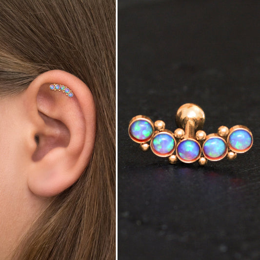 Cartilage Stud Earring Opal - TitaniumFashion