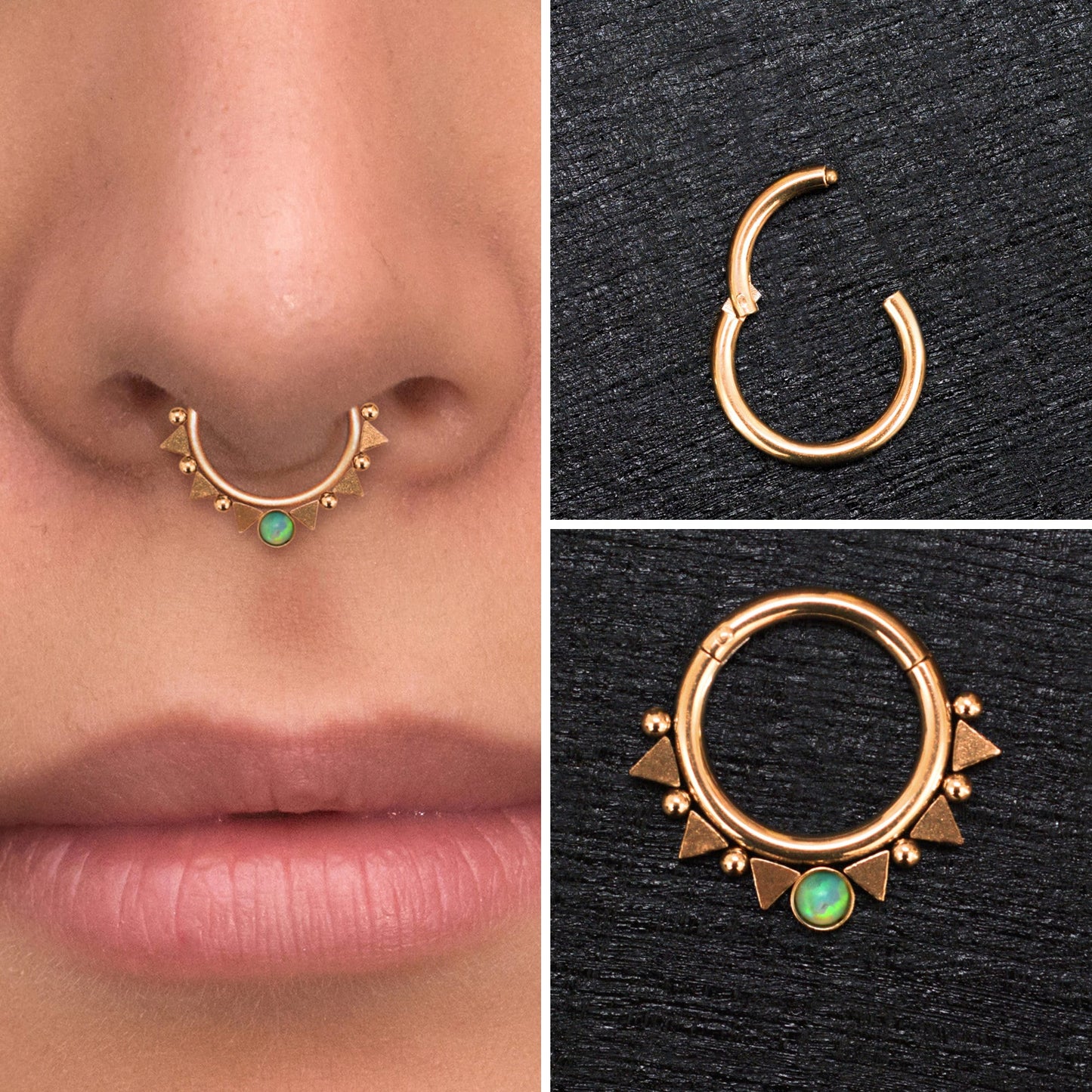 Surgical Steel Septum Ring Clicker Earring - TitaniumFashion