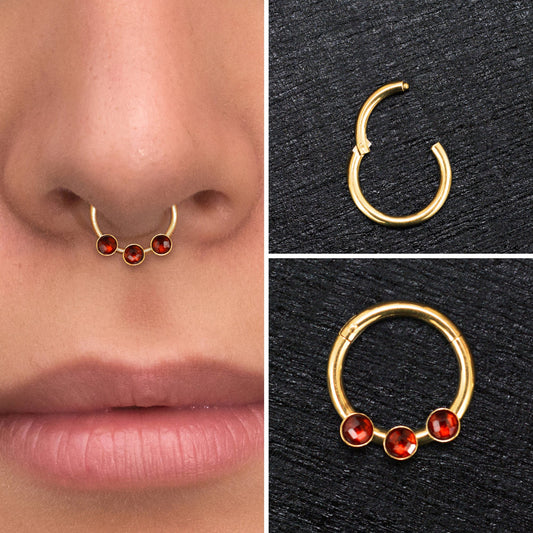 Surgical Steel Septum Ring - TitaniumFashion