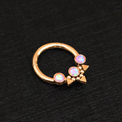 Opal Septum Ring Surgical Steel - TitaniumFashion