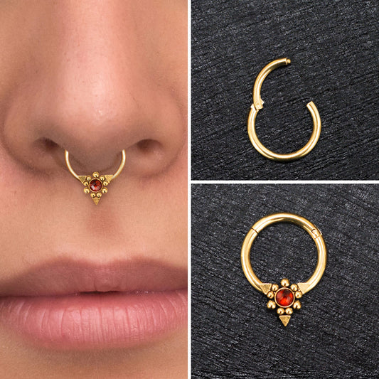 Surgical Steel Septum Ring - TitaniumFashion