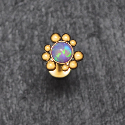 Lip Ring Opal - TitaniumFashion