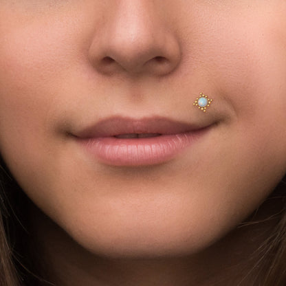 Surgical Steel Medusa Lip Piercing - TitaniumFashion