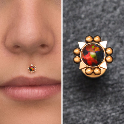 Lip Ring Opal - TitaniumFashion