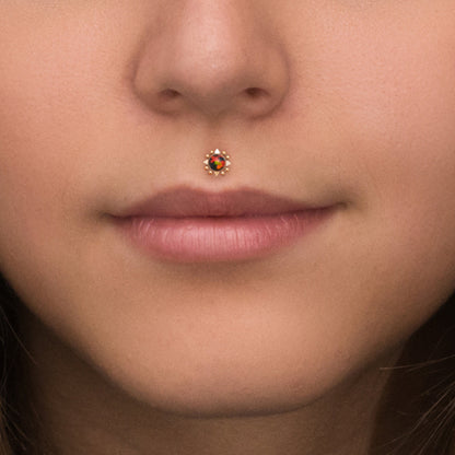 Lip Ring Opal - TitaniumFashion