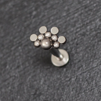 Flat Back Cartilage Earring Stud Surgical Steel - TitaniumFashion