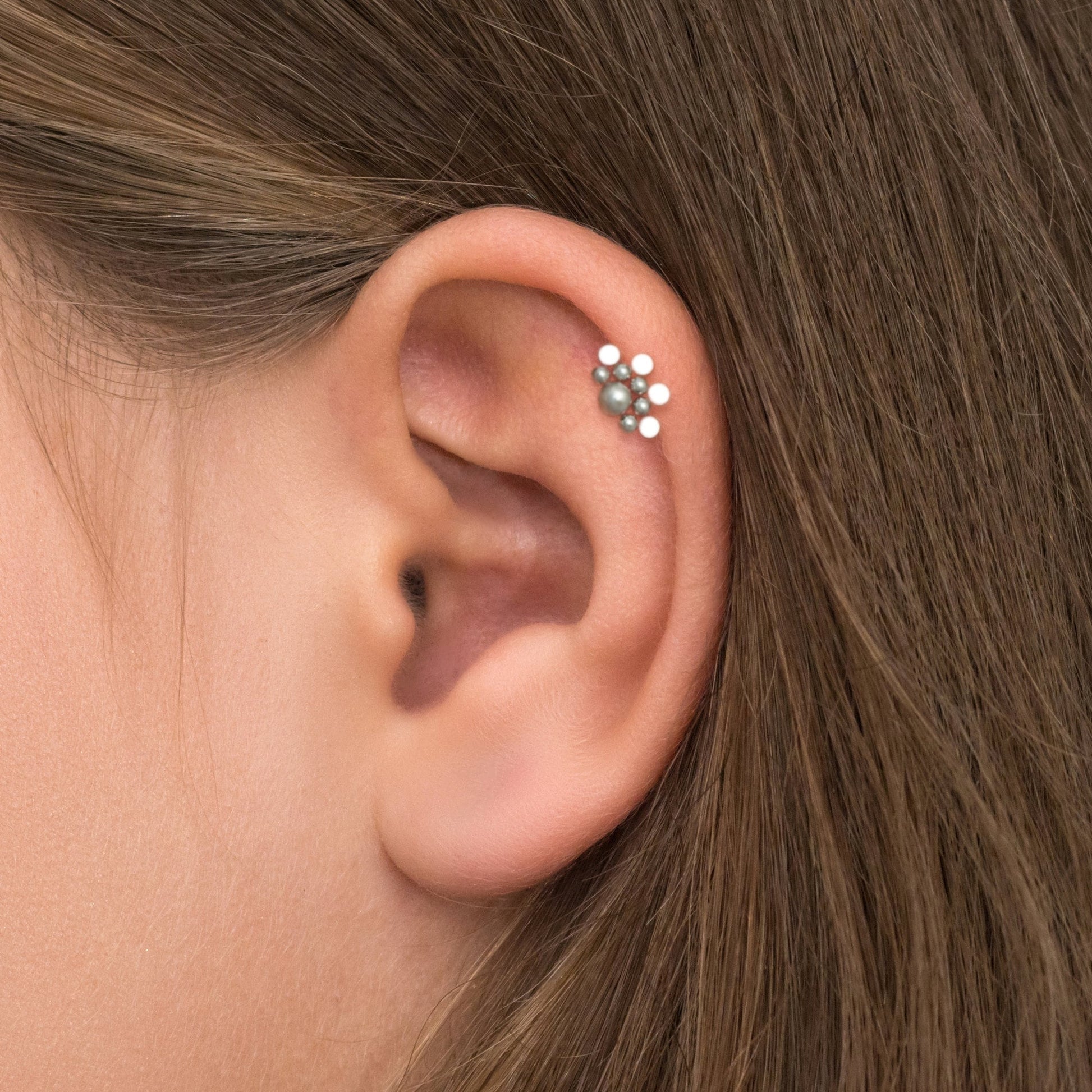 Flat Back Cartilage Earring Stud Surgical Steel - TitaniumFashion