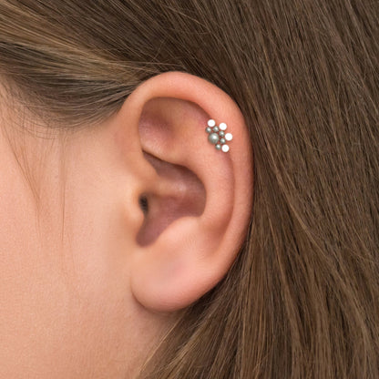 Flat Back Cartilage Earring Stud Surgical Steel - TitaniumFashion