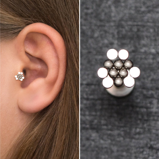 Surgical Steel Forward Helix Earring Stud - TitaniumFashion