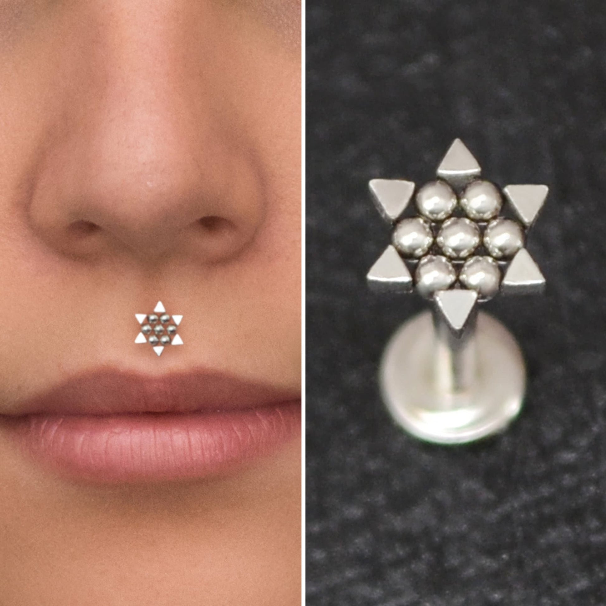 Surgical Steel Lip Ring - TitaniumFashion