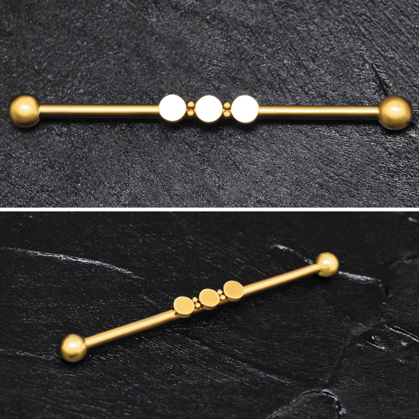 Surgical Steel Industrial Barbell 14g - TitaniumFashion