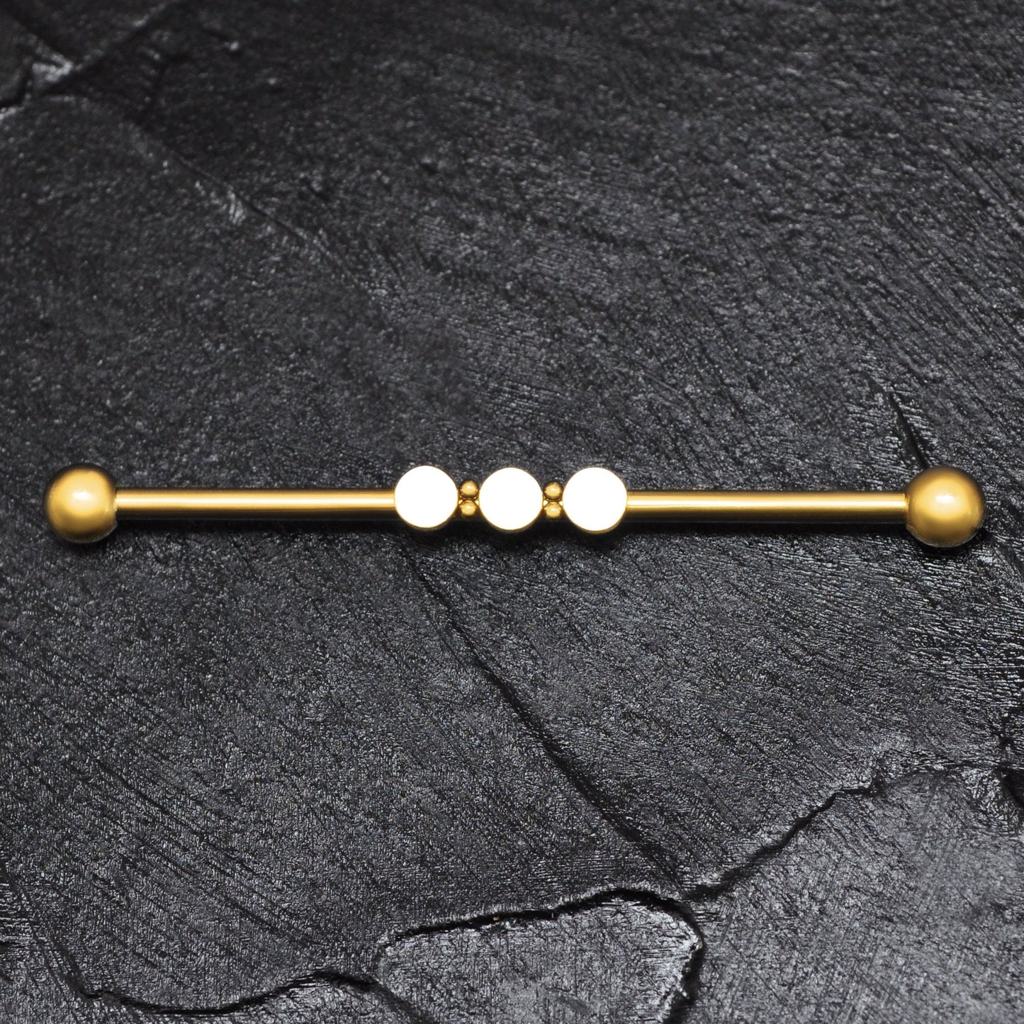 Surgical Steel Industrial Barbell 14g - TitaniumFashion